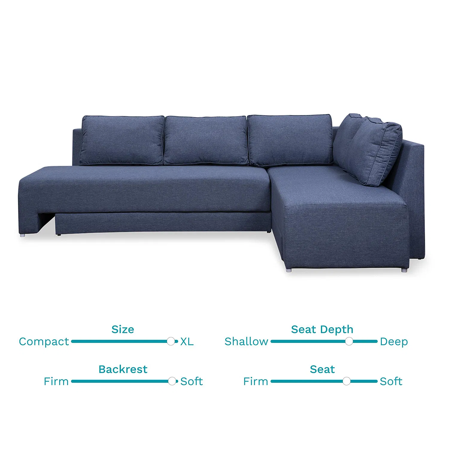 Lana Fabric Sofa Cum Bed in Denim Blue Color - Image 12