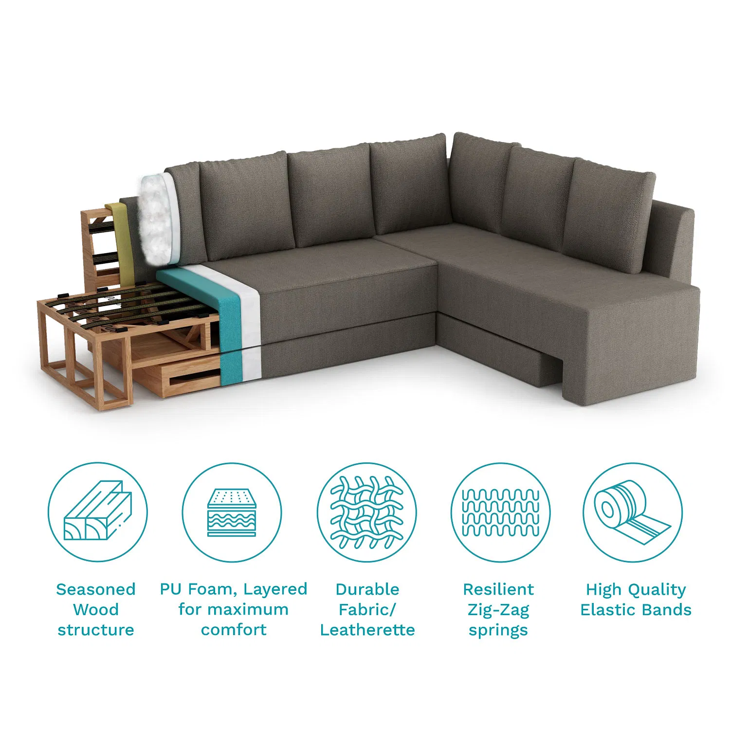 Lana Fabric Sofa Cum Bed in Denim Blue Color - Image 10