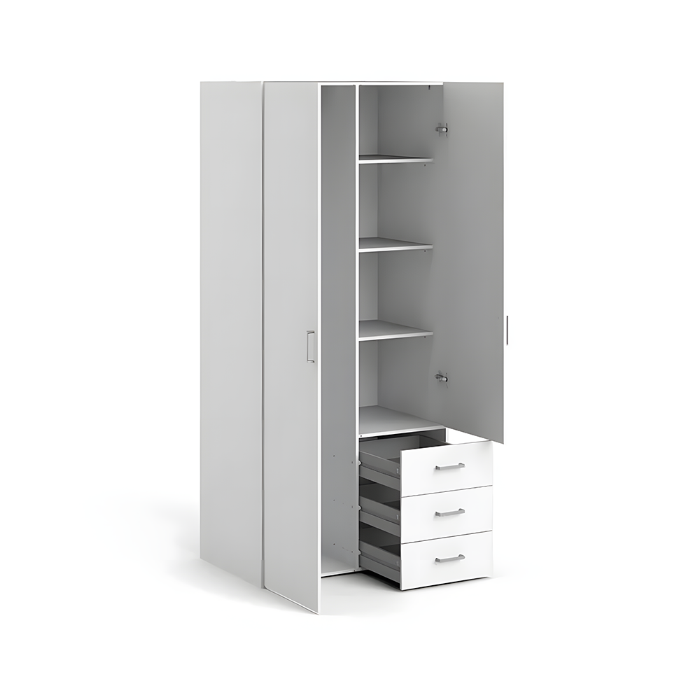 Double door wardrobe with drawer - Image 3