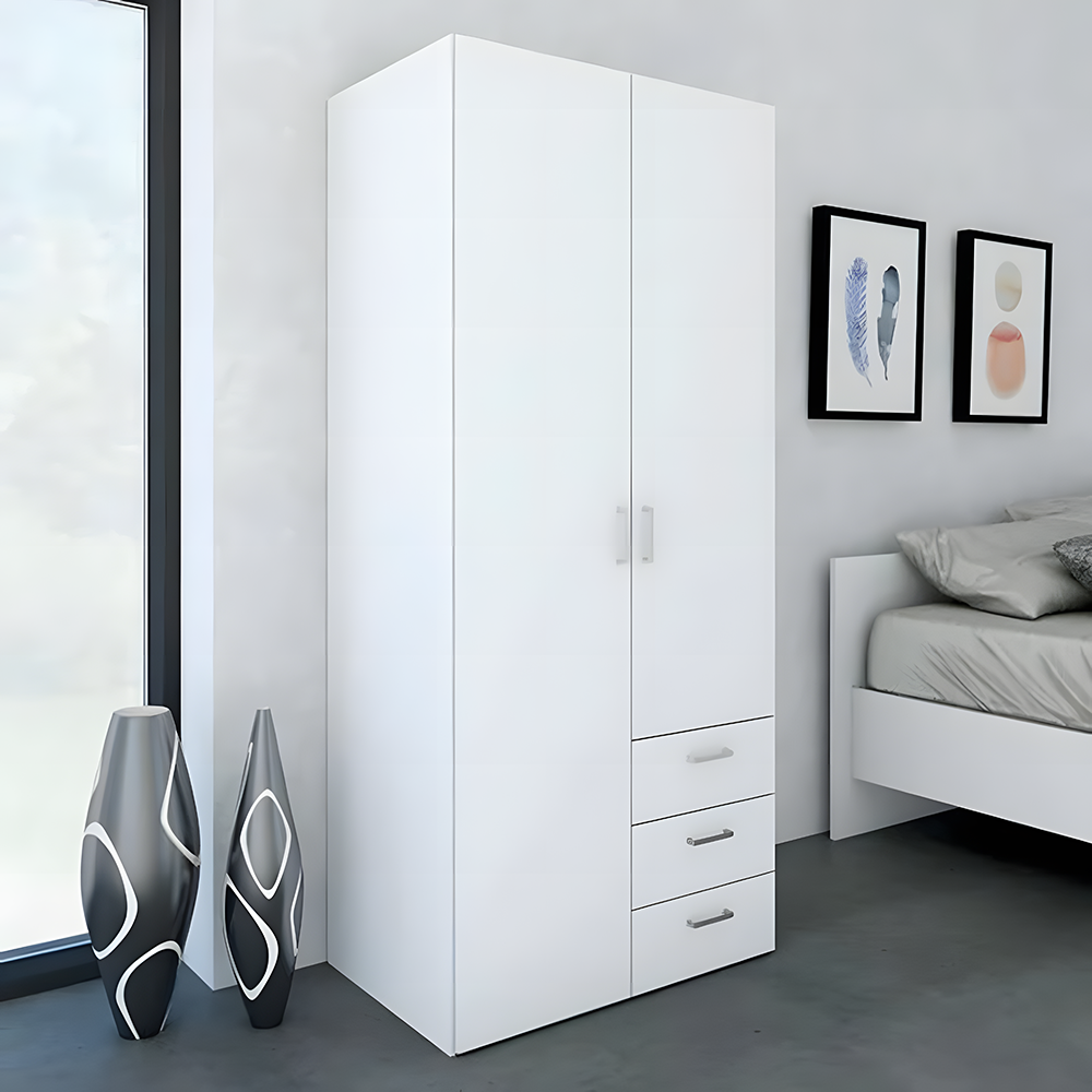 Double door wardrobe with drawer - Image 2
