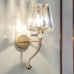 Modern Luxury Metal Iron Stainless Steel Crystal Ball Cylinder 1-Light Wall Sconce Lamp For Bedside F-220V-240V For UK_AU