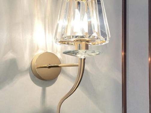 Modern Luxury Metal Iron Stainless Steel Crystal Ball Cylinder 1-Light Wall Sconce Lamp For Bedside F-220V-240V For UK_AU