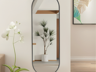 Oval Metal Full Length Wall Mirror - Black _ 10_8kg_upscayl_5x_digital-art-4x