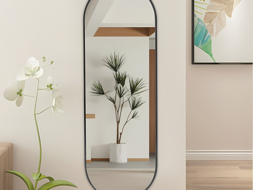 Oval Metal Full Length Wall Mirror - Black _ 10_8kg_upscayl_5x_digital-art-4x
