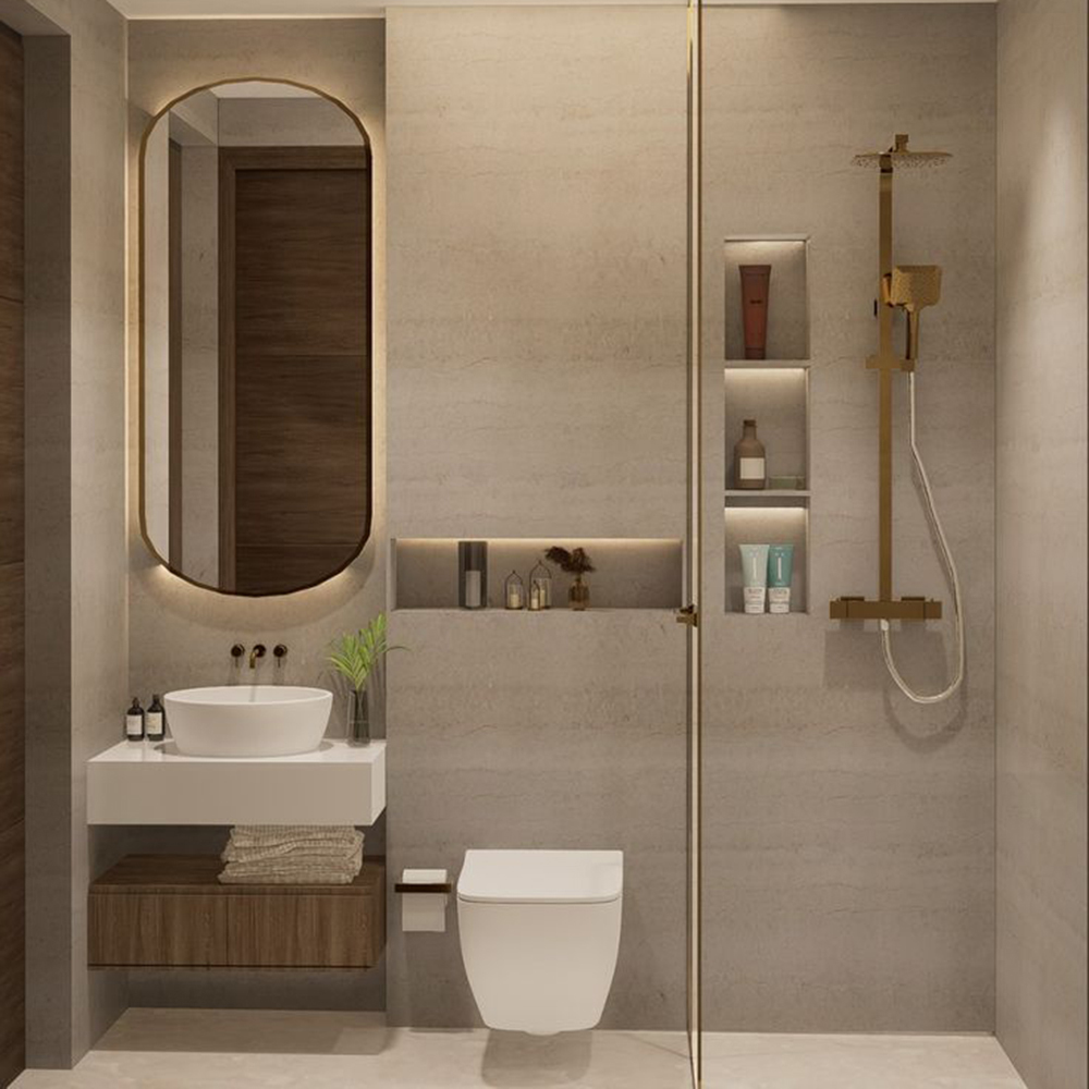 Warm Minimalist Bathroom