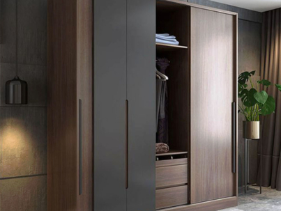 Walnut Mdf Sliding Door Designs Modern Bedroom Wardrobe Closet