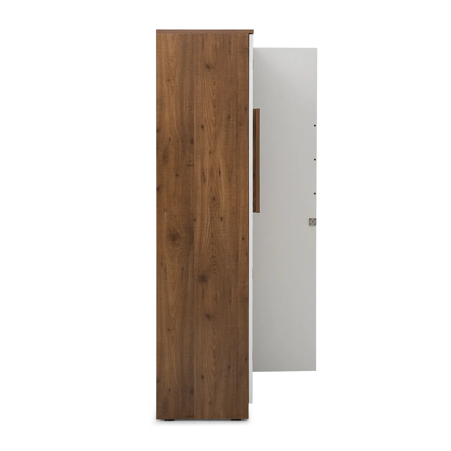 Bianca Engineered Wood 3 Door Wardrobe with Mirror in Ivory White Finish - Image 10
