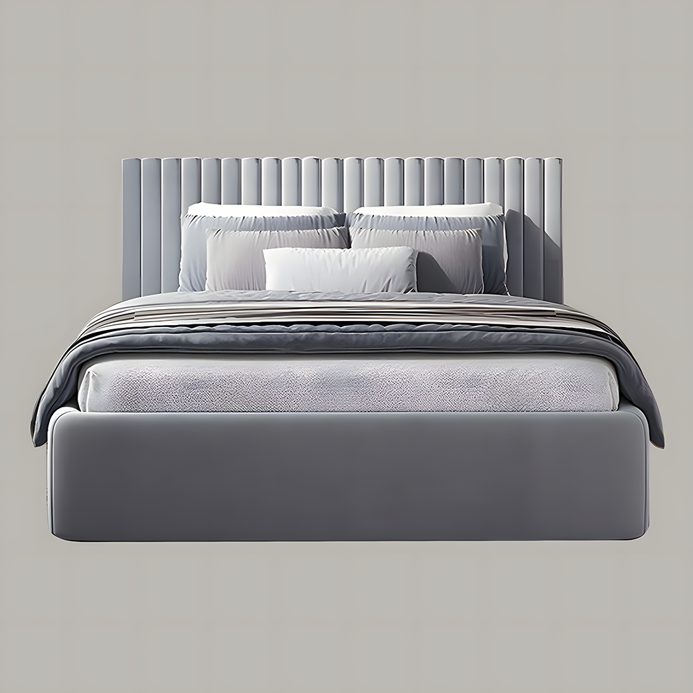 Modern Two-Tone Upholstered Bed - Image 2
