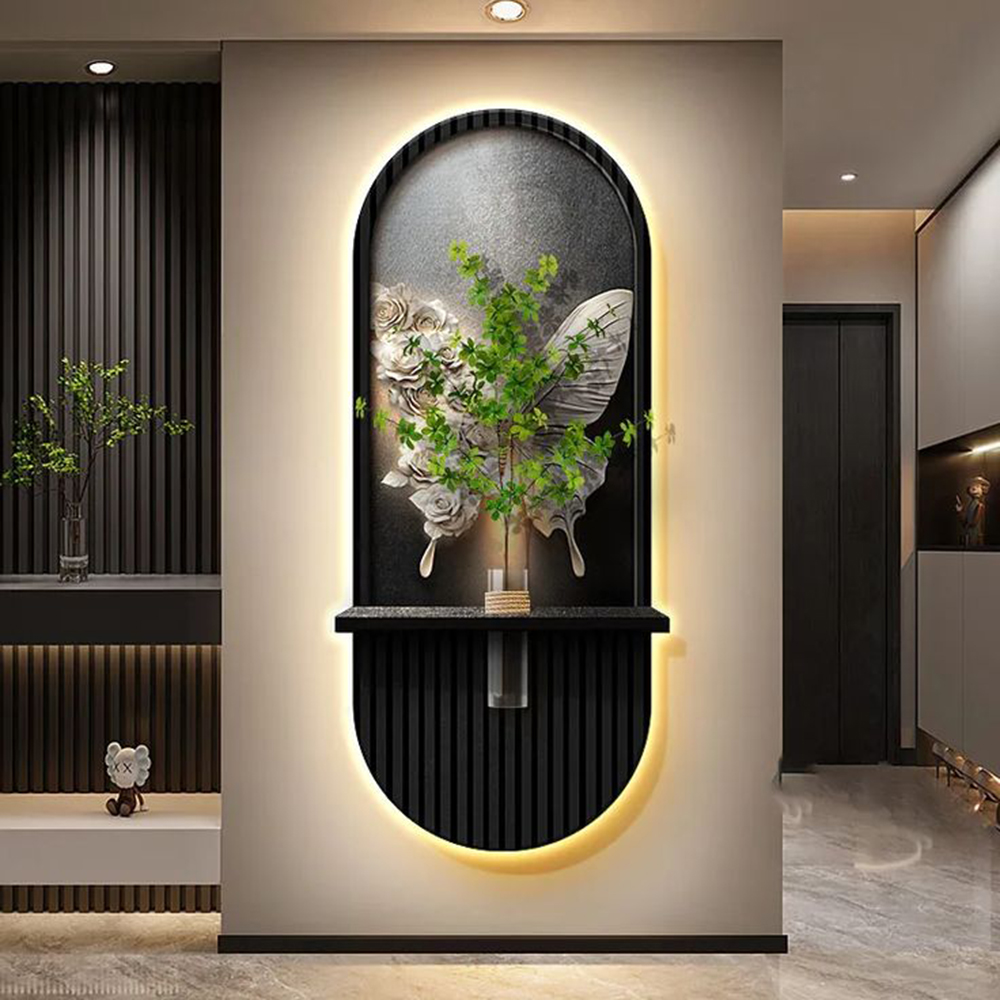 Entrance Decoration Log Color Wall Lamps Green Plant Corridor Hallway Modern Hanging Painting High-end Living Room Mural Lights - AliExpress 39